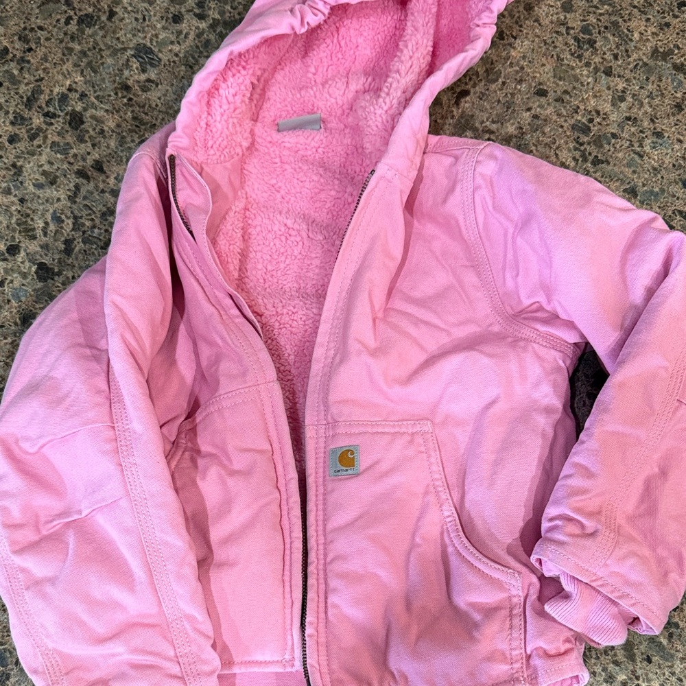 Carhartt Kids Light Pink Hooded jacket Sherpa XS(6)